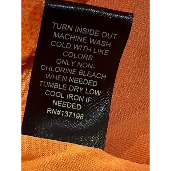 House Of Harlow 1960 Sequins Wrap Dress Orange NWT Small - Picture 9 of 14